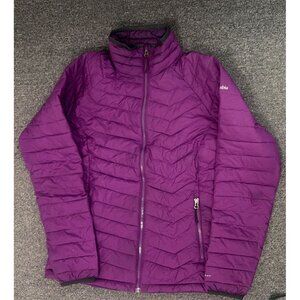 Columbia Omni-Heat Quilted Puffer Jacket Women's M Medium Purple Full Zip